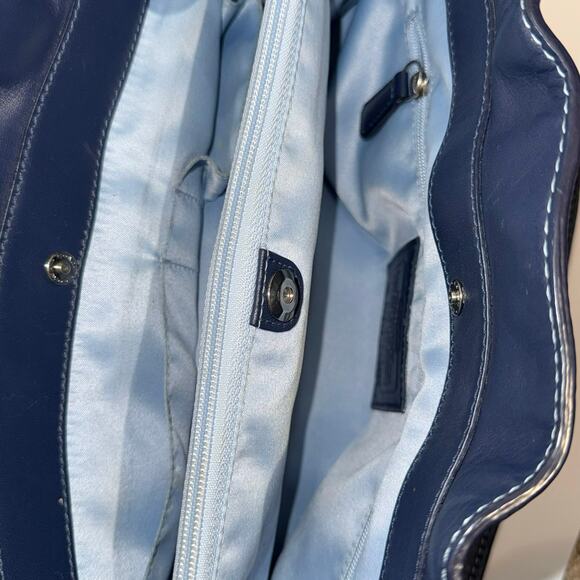 Coach Dark Blue Pebble Leather Penelope Shoulder Bag Handbag Very Good Condition - Picture 10 of 15